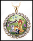 "BAMBI" Classic Fairytale Rhinestone Cabochon Necklace