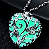 Luminous Silver 3-D Heart Glow Necklaces (3 Colors Available)
