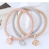 3-D Elastic Rhinestone Crown Bracelets (3 Colors Available)