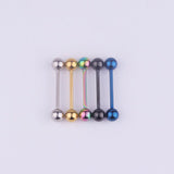 Stainless Steel Barbell Tongue Rings (4 Colors + 2 Sizes Available)
