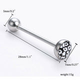 Stainless Cheetah Barbell Tongue Rings (6 colors available)