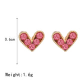 Little Ears-Pink Heart Stud Earrings