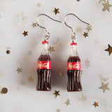 Retro 3-D "Coca-Cola" Bottle Novelty Earrings