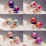 Double-Sided Glass Ball Stud Earrings (6 Styles Available)