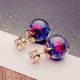 Double-Sided Glass Ball Stud Earrings (6 Styles Available)