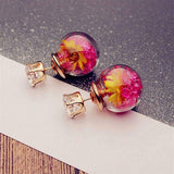 Double-Sided Glass Ball Stud Earrings (6 Styles Available)