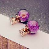 Double-Sided Glass Ball Stud Earrings (6 Styles Available)