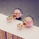 Double-Sided Glass Ball Stud Earrings (6 Styles Available)