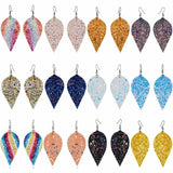 Sparkle Leaf Leatherette Earrings