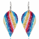 Sparkle Leaf Leatherette Earrings