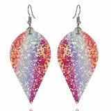 Sparkle Leaf Leatherette Earrings