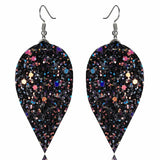 Sparkle Leaf Leatherette Earrings