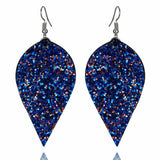 Sparkle Leaf Leatherette Earrings