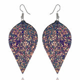 Sparkle Leaf Leatherette Earrings