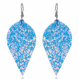 Sparkle Leaf Leatherette Earrings