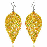 Sparkle Leaf Leatherette Earrings