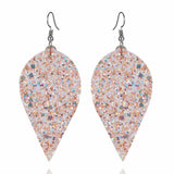 Sparkle Leaf Leatherette Earrings