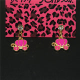 Pink Pumpkin Carriage Earrings