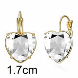Crystal Heart-Shaped Stud Earrings (Various Colors)