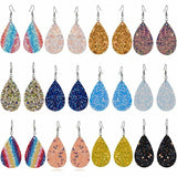Sparkle Waterdrop Leatherette Earrings