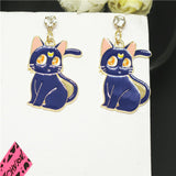 Sailor Moon Adult Black "Luna" Cat Earrings