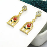Beauty and The Beast Rose Dome Earrings