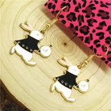 "Alice in Wonderland" White Rabbit with Clock Earrings