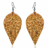 Sparkle Leaf Leatherette Earrings