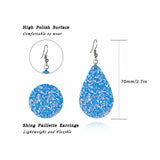 Sparkle Waterdrop Leatherette Earrings