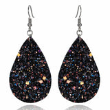 Sparkle Waterdrop Leatherette Earrings