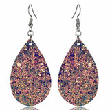 Sparkle Waterdrop Leatherette Earrings