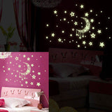 Luminous Moon + Stars Glow In The Dark Wall Decals
