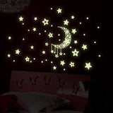 Luminous Moon + Stars Glow In The Dark Wall Decals