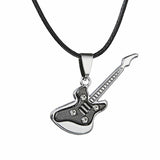 Stainless Steel Electric Guitar Necklace (2 Colors Available)