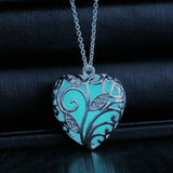 Luminous Silver 3-D Heart Glow Necklaces (3 Colors Available)