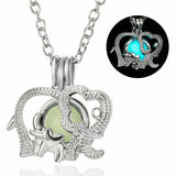 Luminous Glow Mom & Baby Elephant Necklace