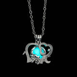 Luminous Glow Mom & Baby Elephant Necklace