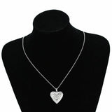 Silver Stainless Steel Heart Photo Locket Necklace