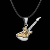 Stainless Steel Electric Guitar Necklace (2 Colors Available)