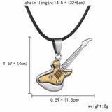 Stainless Steel Electric Guitar Necklace (2 Colors Available)