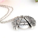 Sunshine 2-way open Sunflower Locket Necklace