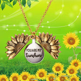 Sunshine 2-way open Sunflower Locket Necklace