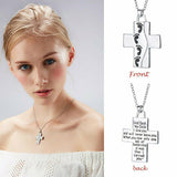 Double-sided Religious "Footprints" Cross Necklace