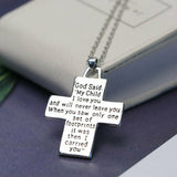 Double-sided Religious "Footprints" Cross Necklace