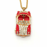 Dazzling Red Convertible Car Pendant Necklace