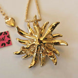 Purple Rhinestone Flower 2-way Necklace