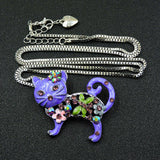 Rhinestone Flower 2-Way Kitten Necklace (2 Colors Available)