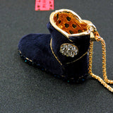 Rhinestone Accented "UGG" Boot Pendant Necklace (3 Colors Available)