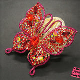 2-way Magenta+ Red Butterfly Necklace