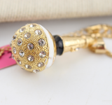 Gold Rhinestone Microphone Necklace